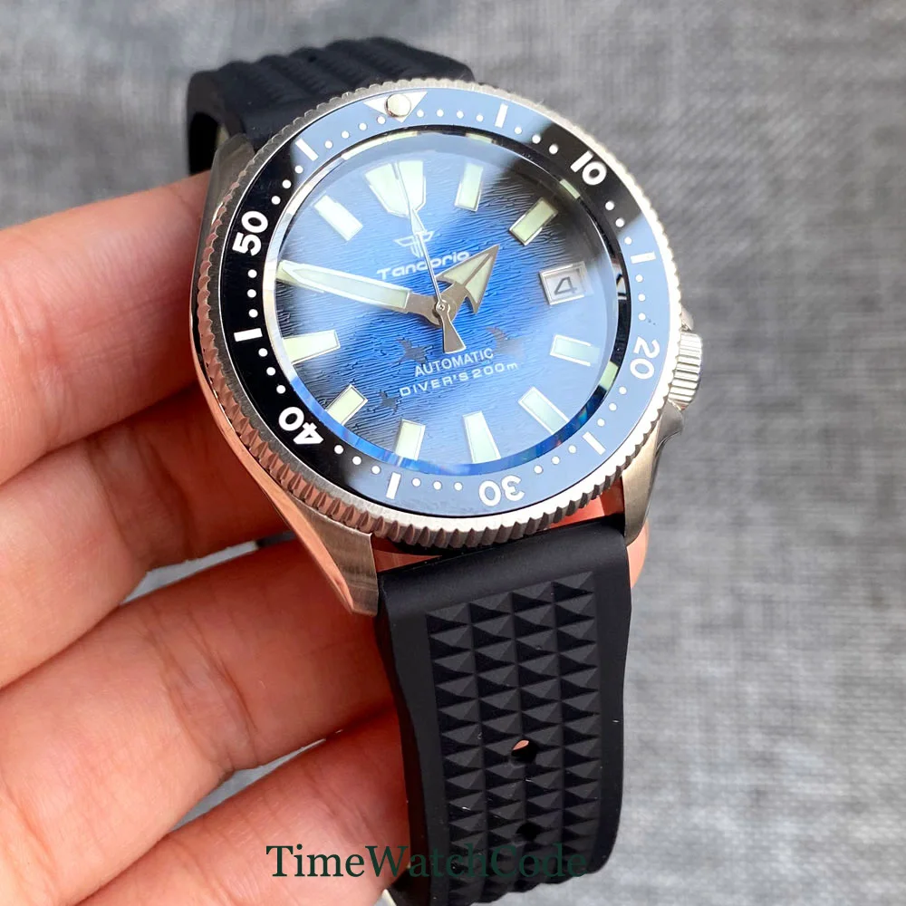 Tandorio Diving Automatic Watch for Men NH35 Movement Lady Watches Sapphire Crystal 20BAR Waterproof 37mm reloj hombre