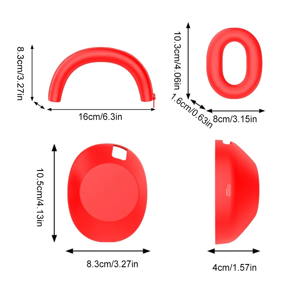 3 قطعة استبدال بطانة للأذن ارتداء مقاومة سيليكون سماعة واقية شعاع الرأس/Earmuff كم/قذيفة لسوني WH-1000XM6 سماعة