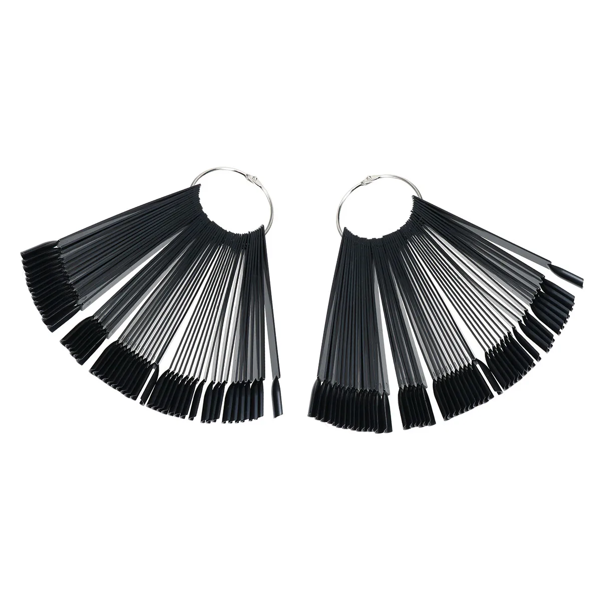 

2Pcs 50 Sheet Fan Shaped Nail Polish Gel False Tips Color Display Practice Sticks for Nail Art Display Shelf Palette Organizing
