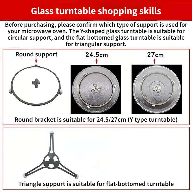 Microwave Oven Glass Turntable, Chassis Tray, Various Models, 24.5cm, 27cm, 31.5cm