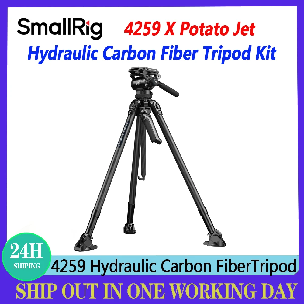 SmallRig 4259 X Potato Jet Tribex Hydraulic Carbon Fiber Tripod Kit With Hydraulic Head Professional Camera Tripod