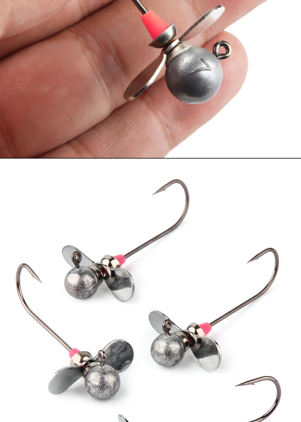 Palisander-Swimbait-Jigkopf mit Klinge, 5 g, 7 g, 10 g, 14 g, langer Schaft, Schiebehaken für Salzwasser, Süßwasser, Bass, Crappie-Angeln, 2 Stück/Packung – Detail 5