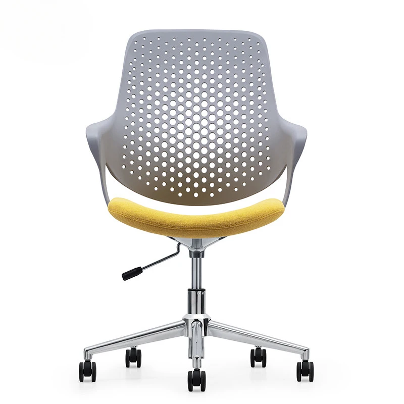 Computer Chair with Pulley Swivel Artificial Five-star Foot Conference Chairs Minimalist Staff Chair Plastic Lifting Office