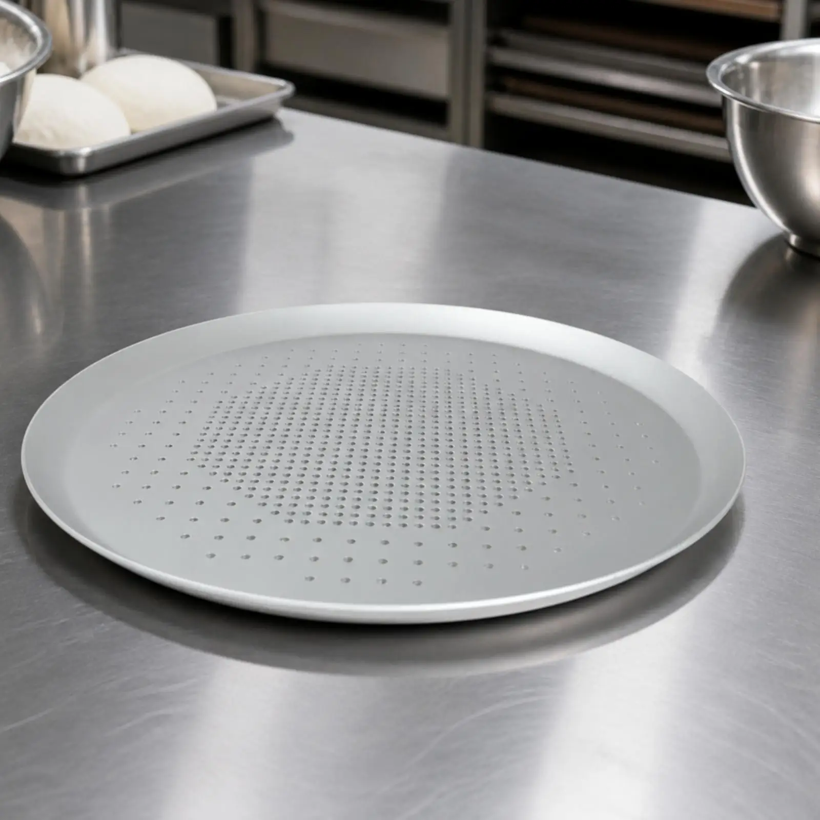 Aluminum Alloy Pizza Tray for Baking Round Perforated Pan Even Airflow Crispy Base Stackable Oven Cookware