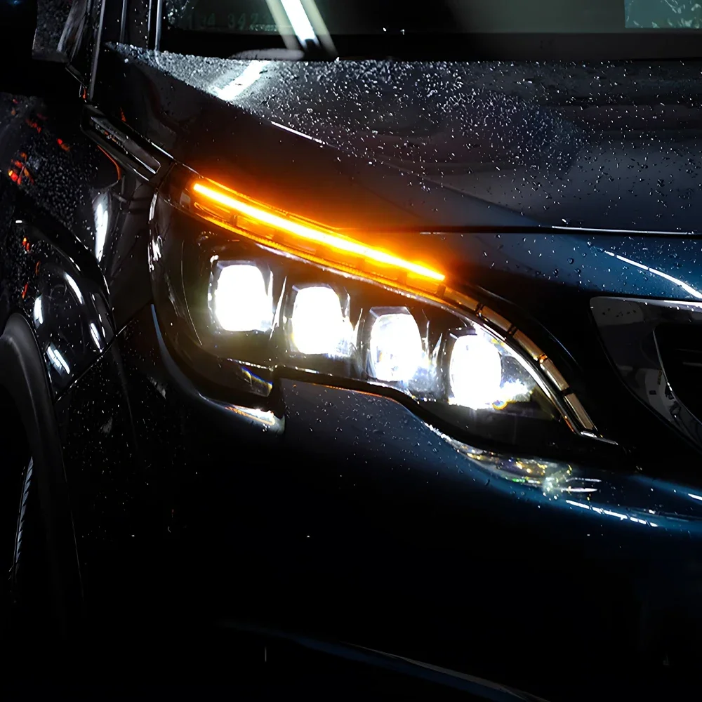 

Car Front Lights For Peugeot 4008 5008 2017-2020 Auto Headlights Assembly Upgrade Crystal Design Projector Four Lens Accessories