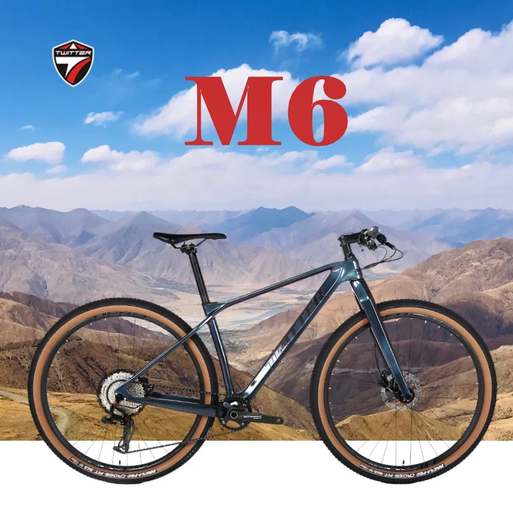 TWITTER M6 RS-12S ultra-light XC class T800 carbon fiber mountain bike with carbon fork inner routing 27.5/29in oil disc brakes