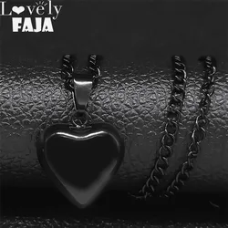 Fashion Gothic Heart Star Stainless Steel Necklaces Women Black Color Pendant Necklace Valentines Jewelry acessorios feminino
