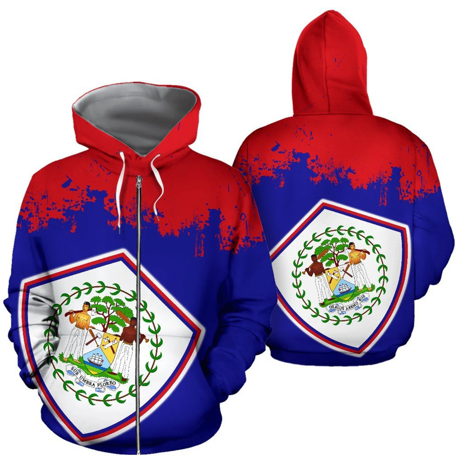 HX Belize Hoodies Fashion Mens Sweatshirts National Regional Flag Printed Coat Harajuku Pullovers Tops Men Clothing Dropshipping