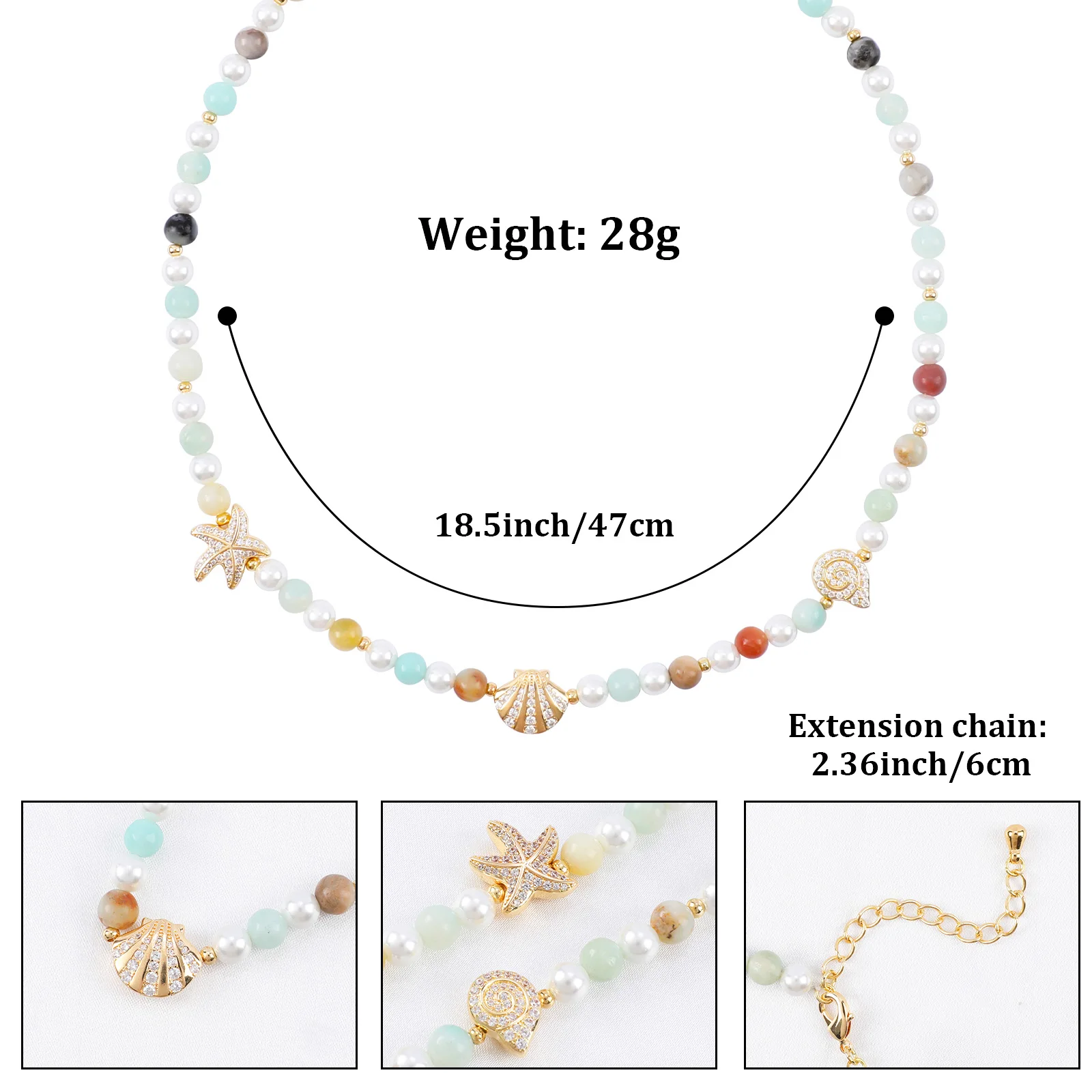 Chicgrowth Necklace with Charms Fashion Jewelry for Ladies Wholesale Jewellery Seashells Starfish Sea Snail Necklaces for Women