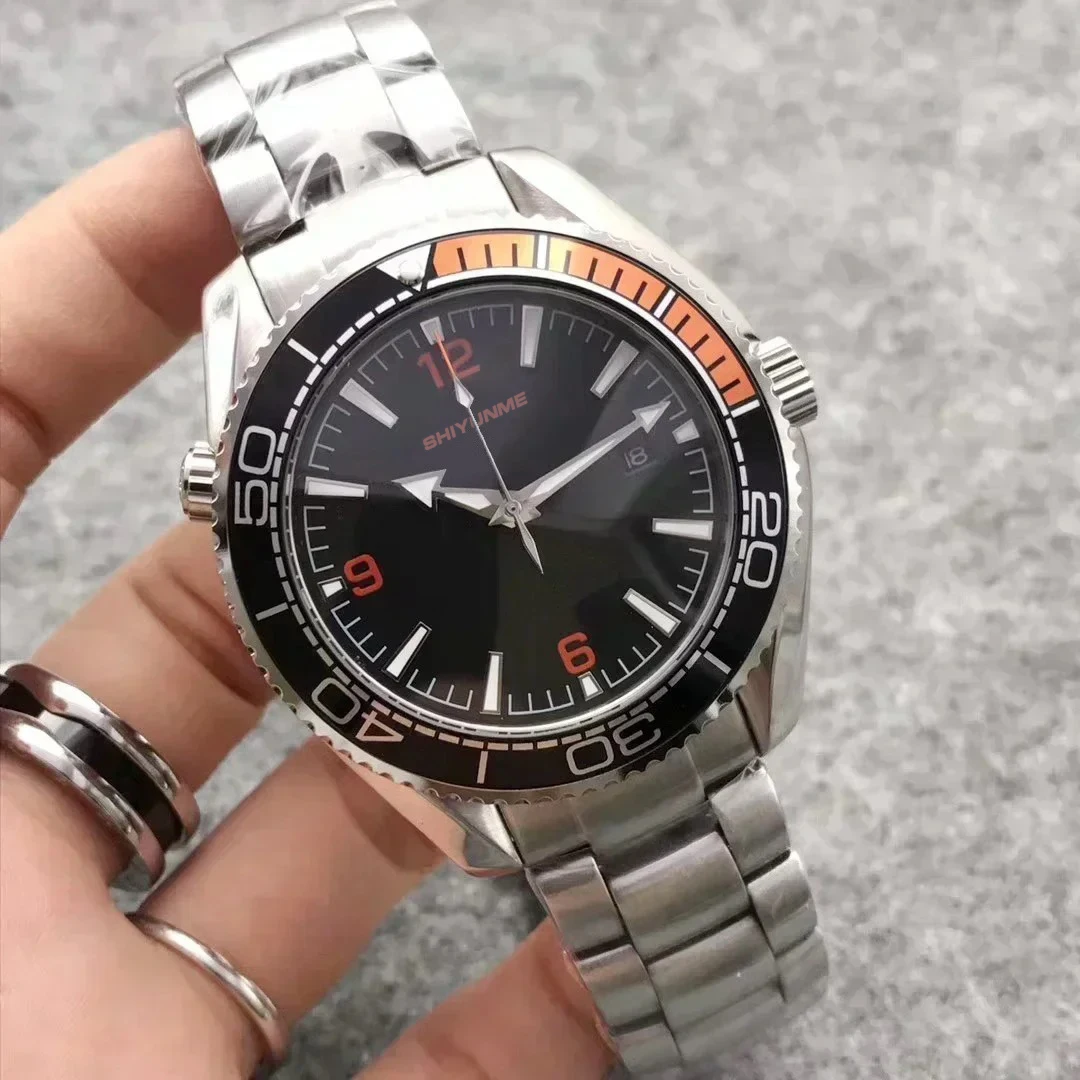 Спортивные мужские механические часы Ocean Universe, стальной корпус 600, Relogio Masculino, черные, синие керамические 007, винтажные автоматические часы