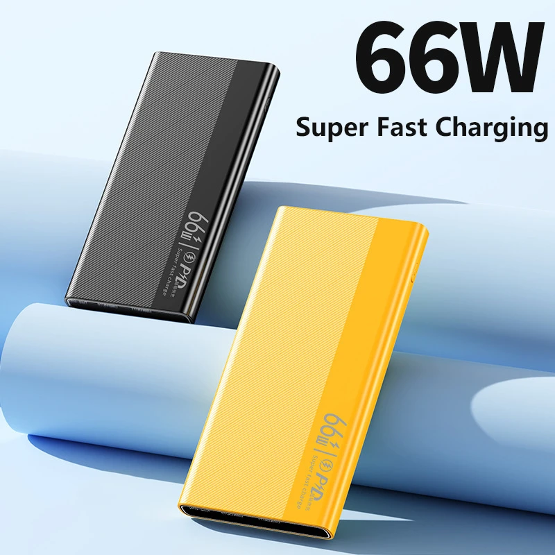 66W Super Fast Charging Power Bank 20000mAh Portable Digital Powerbank for iPhone Samsung Huawei Xiaomi External Spare Battery