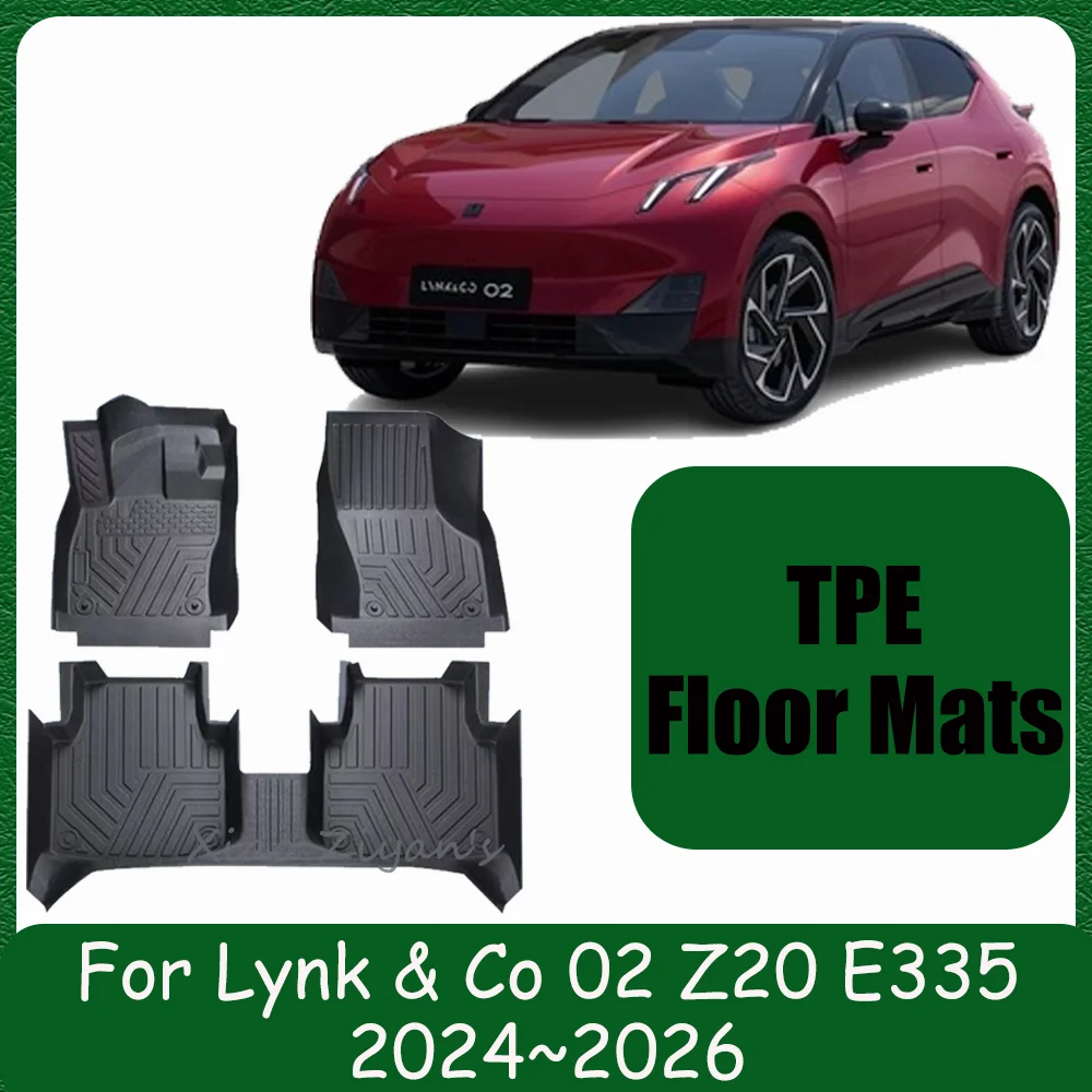 

For Lynk & Co 02 Z20 E335 2024~2026 2025 LHD Car TPE Floor Mats Scratch Resistant Carpets Pad Protect Interior Accessories