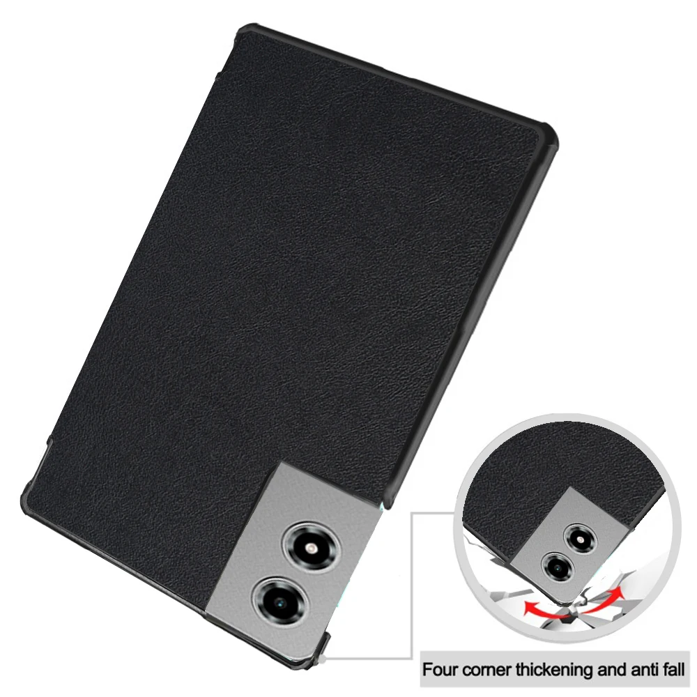Etui na Teclast T50 Plus 2025, 11" Etui Smart Tri-Folding Stand Funda z twardą obudową z PC, cienka okładka typu flip book z wysokiej jakości skóry PU — zdjęcie produktu 3