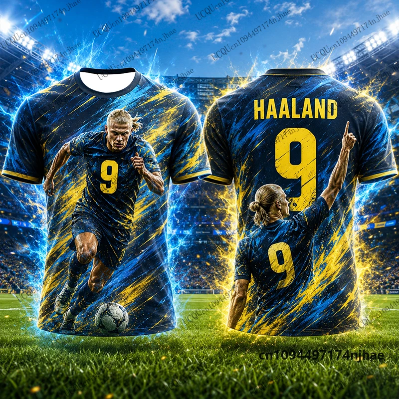 2026 Neuerscheinung Sonderedition Haaland # 9 bedruckte Fußballtrikots für Herren, T-Shirts, Sport-Trainings-T-Shirts, lässige Oberteile für Kinder/Erwachsene – Detail 9