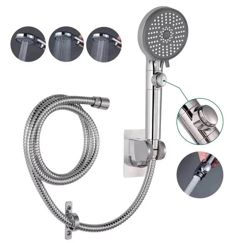 

Outdoor Travel Trailer 3+2 Mode High Pressure Hand RV Shower Head Set with Hose and On Off Button Bathroom Bath Home Innovative