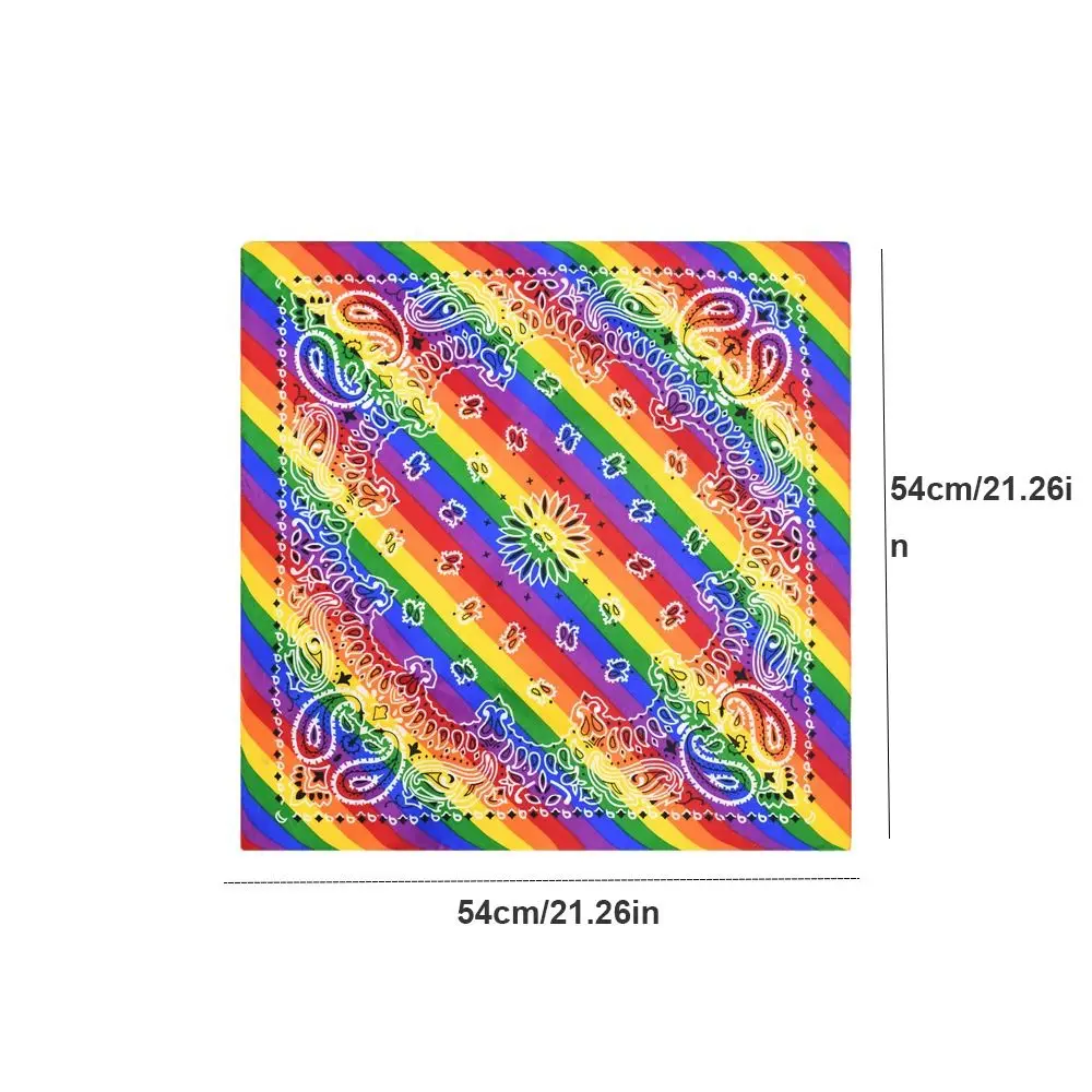 레인보우 포켓 스퀘어 스카프 머리띠 손목 밴드 넥타이, 게이 레즈비언 프라이드 페스티벌 퍼레이드, 트렌디 스타일, 핫 컬러풀 반다나