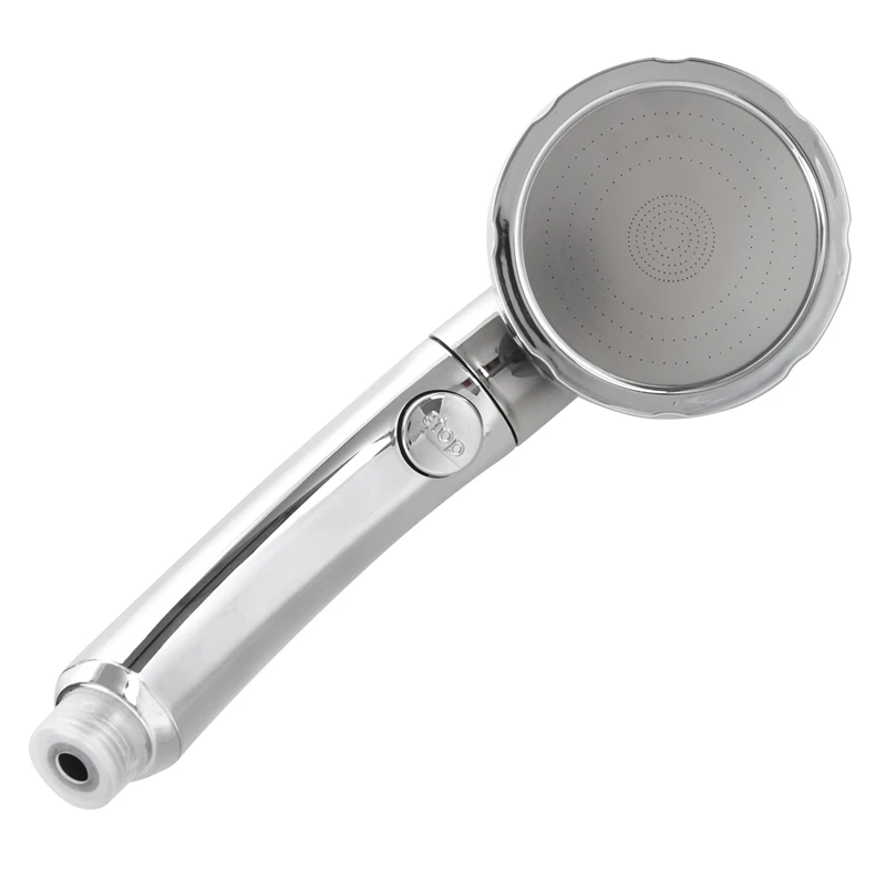 

A25I-Handheld Shower Head High Pressure Chrome 3 Spary Setting With ON/OFF Pause Switch Water Saving Adjustable Luxury Spa Detac