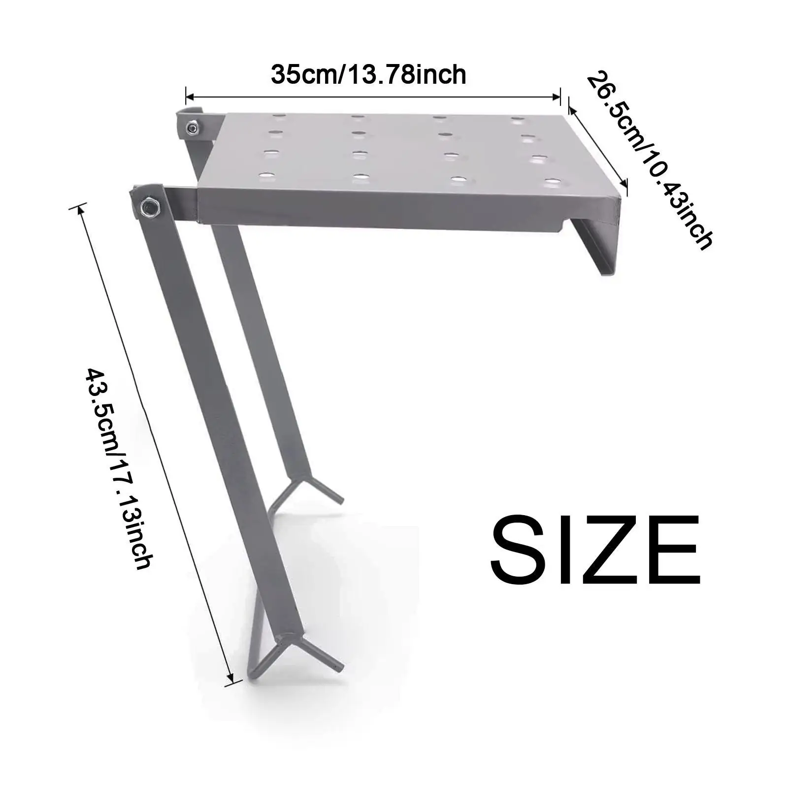 Plataforma de trabalho de escada Suporte de trabalho de escada resistente para instalar economia de espaço 13,8 polegadas x 10,4 polegadas