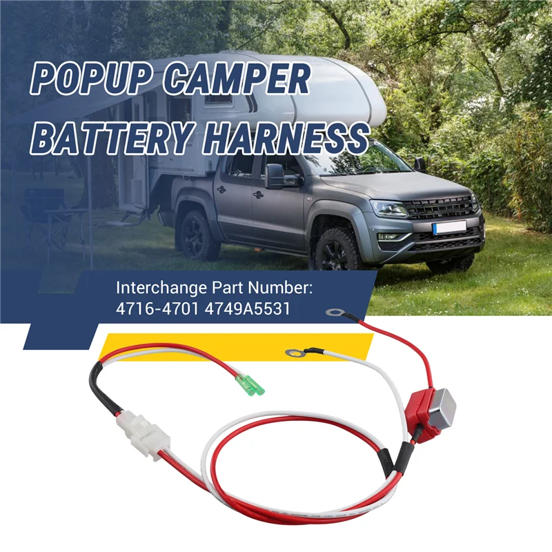 

ABTD-Durable 12V 15AMP Battery Harness 4716-4701 4749A5531 For -Up Camper
