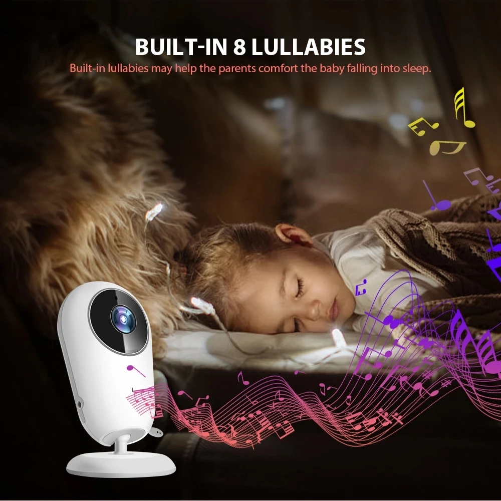 Portátil sem fio Baby Monitor Video, Nanny Sitter, IR LED Night Vision, Intercom, Câmera de Segurança Vigilância, 4.3 ", Top