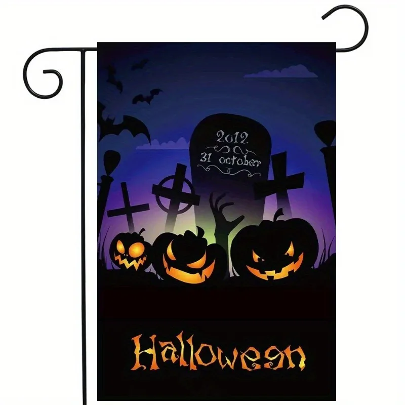 

Halloween Flags 12 X 18inch - Pumpkin Ghost Garden Flags Decorate House Yard Flags for Halloween Decorations