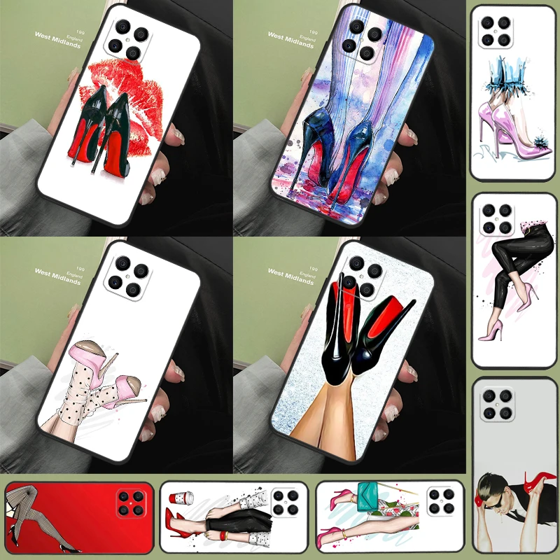 High Heels Girl Fashion Phone Case For Honor 50 X7 X8 X9 For Huawei P30 P50 P20 P40 Lite Pro P Smart Nova 5T Cover