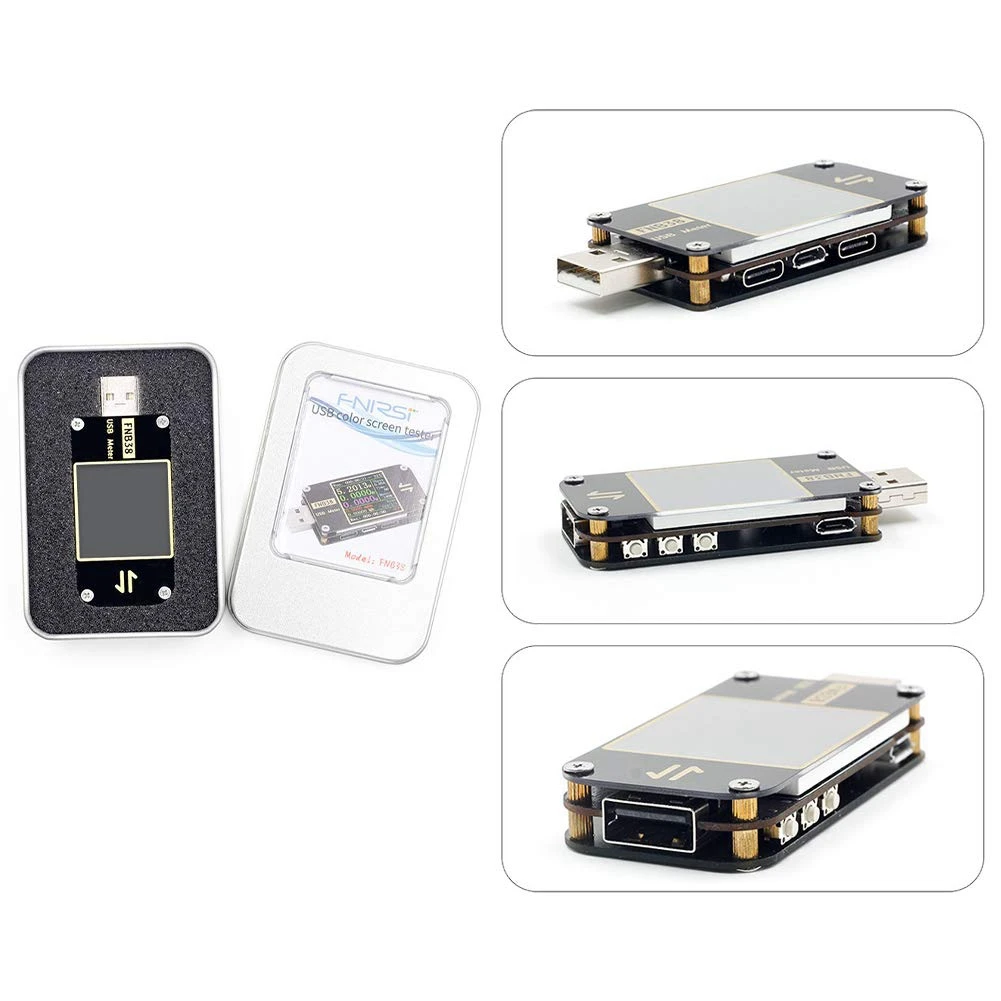 USB-измеритель мощности, USB-измеритель напряжения и тока FNB38, мультиметр для протокола быстрой зарядки QC4 + PD3.0 2.0