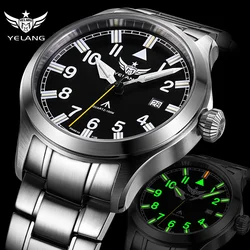 Yelang Men Quartz Pilot Watch Luminous 10years Lithium Battery Waterproof 100m Ronda Movement Sapphire Military Watch