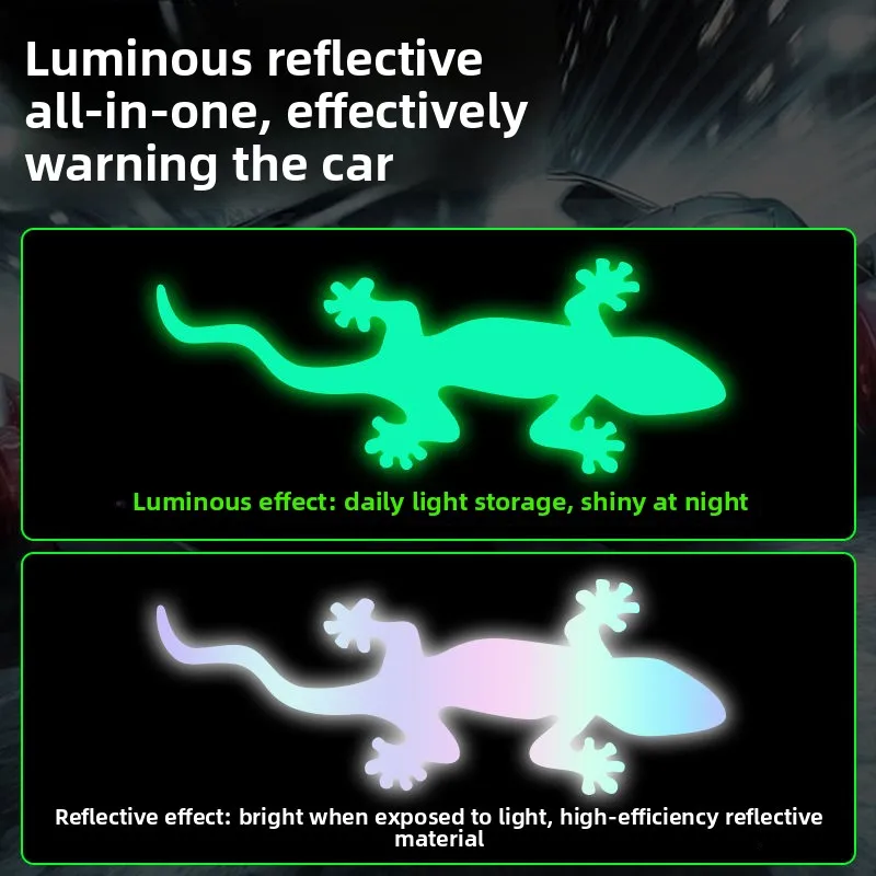 

New Gecko Strip Auto Exterior Accessories Car Vinyl Decal Safety Warning Mark Bumper Sticker Car Reflective Sticker