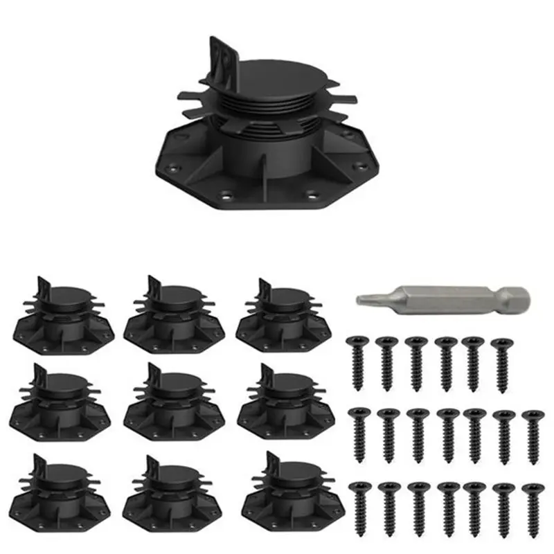 10-Pack Adjustable Deck Support Pedestals, 1.18