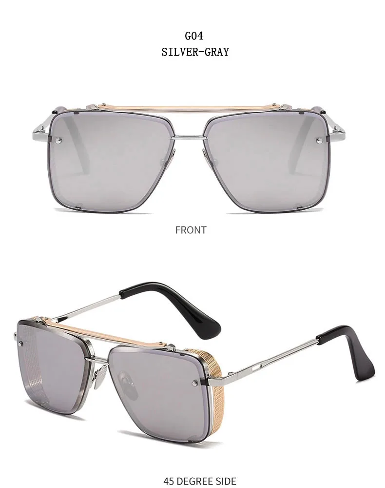 Metall Punk Sonnenbrille Für Männer Vintage Quadratische Mode Gläser 2024 Urlaub Sonnenbrille Frauen Trendy Gafas De Sol Hombre Zonnebril – Detail 22