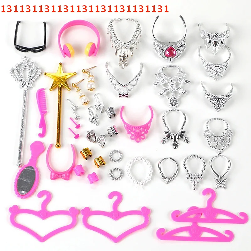 20PC Fashion Accessories Set for 1/6 Dolls; DIY Jewelry Decoration and Crown for Girls