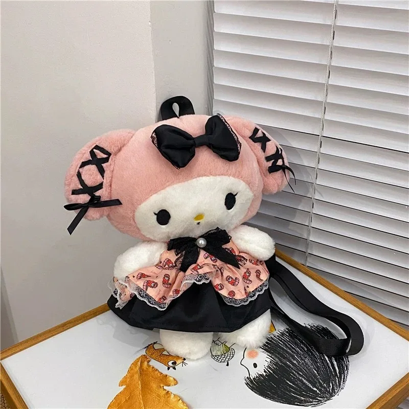 Sanrio Kuromi My Melody Anime Plush Toy Bag Kawaii Girls Stuffed Toys Plushie Girls Backpack Children Outdoor Women Bags Gifts