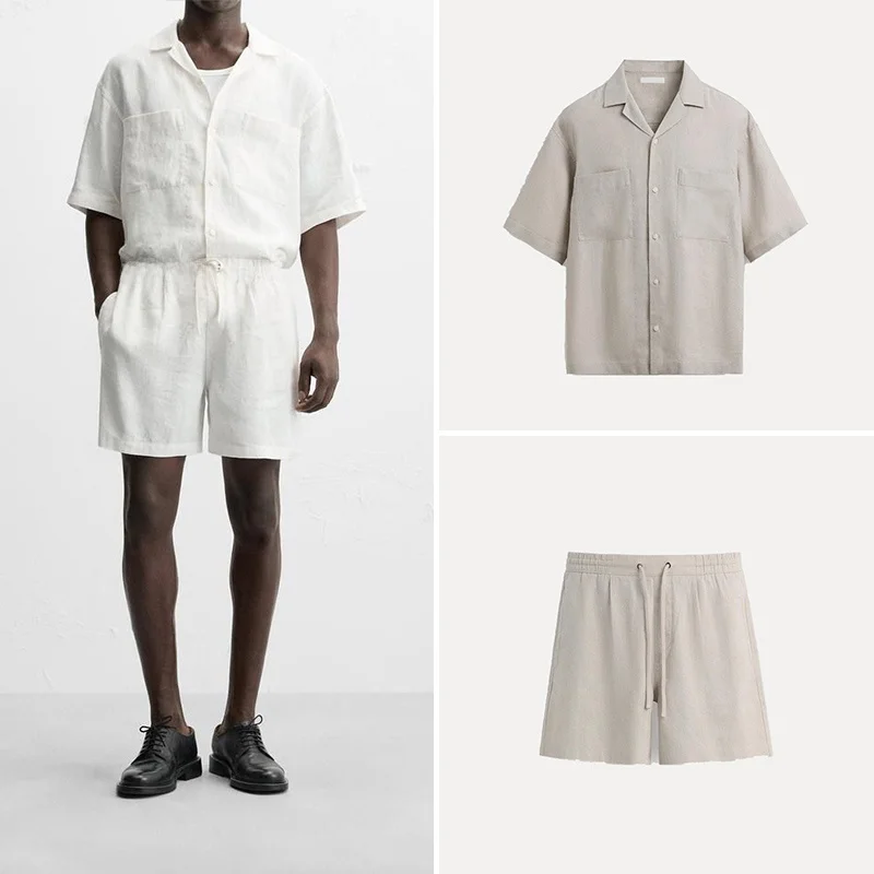 

Spring 2025 Men's Faion ort Sve irt with Dstring orts Z Brand New Arrival M Clothing Set Other Material...