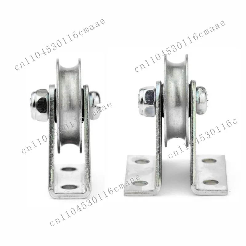 Bracket Pulley 6mm Wire Rope  Fixed  Rolling Over Line Hanging Wheel Guide Wheel Groove U Wheel