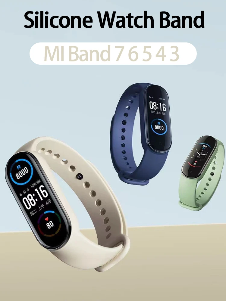 Bracelet for Mi band 7 6 5 Strap Sport Silicone miband Wrist correa pulseira Wristband for xiaomi Mi band 7 6 4 3 5 straps