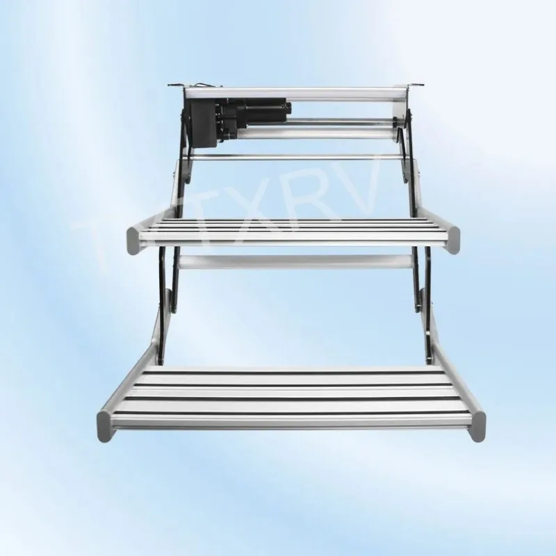 خطوات كهربائية مزدوجة RV سميكة من سبائك الألومنيوم مع ضوء LED لمقطورة شاحنة قافلة التخييم #4