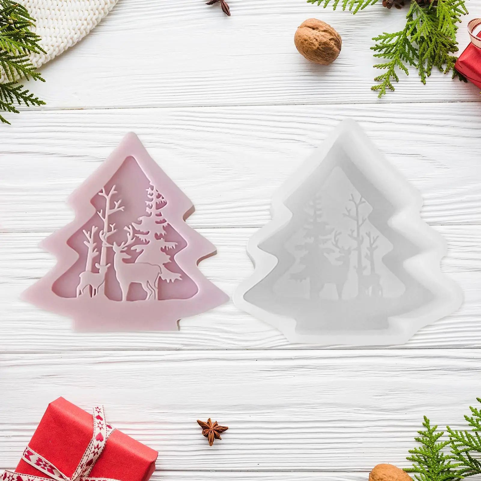 

Christmas Tree Mold Safe Non-Stick Soap Mould Silicone Christmas Molds For Child Home Decor Holiday Festival Birthday Table Food