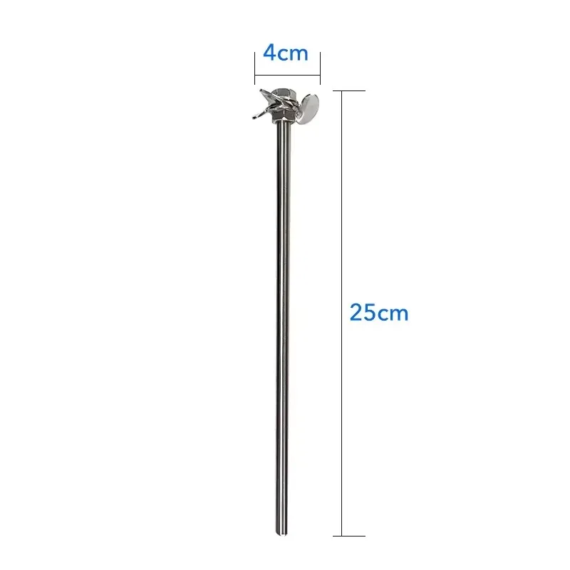 4*25cm Laboratory Overhead Stirrer 304 Stainless Steel Stirring Rod Three-blade Agitator Rod