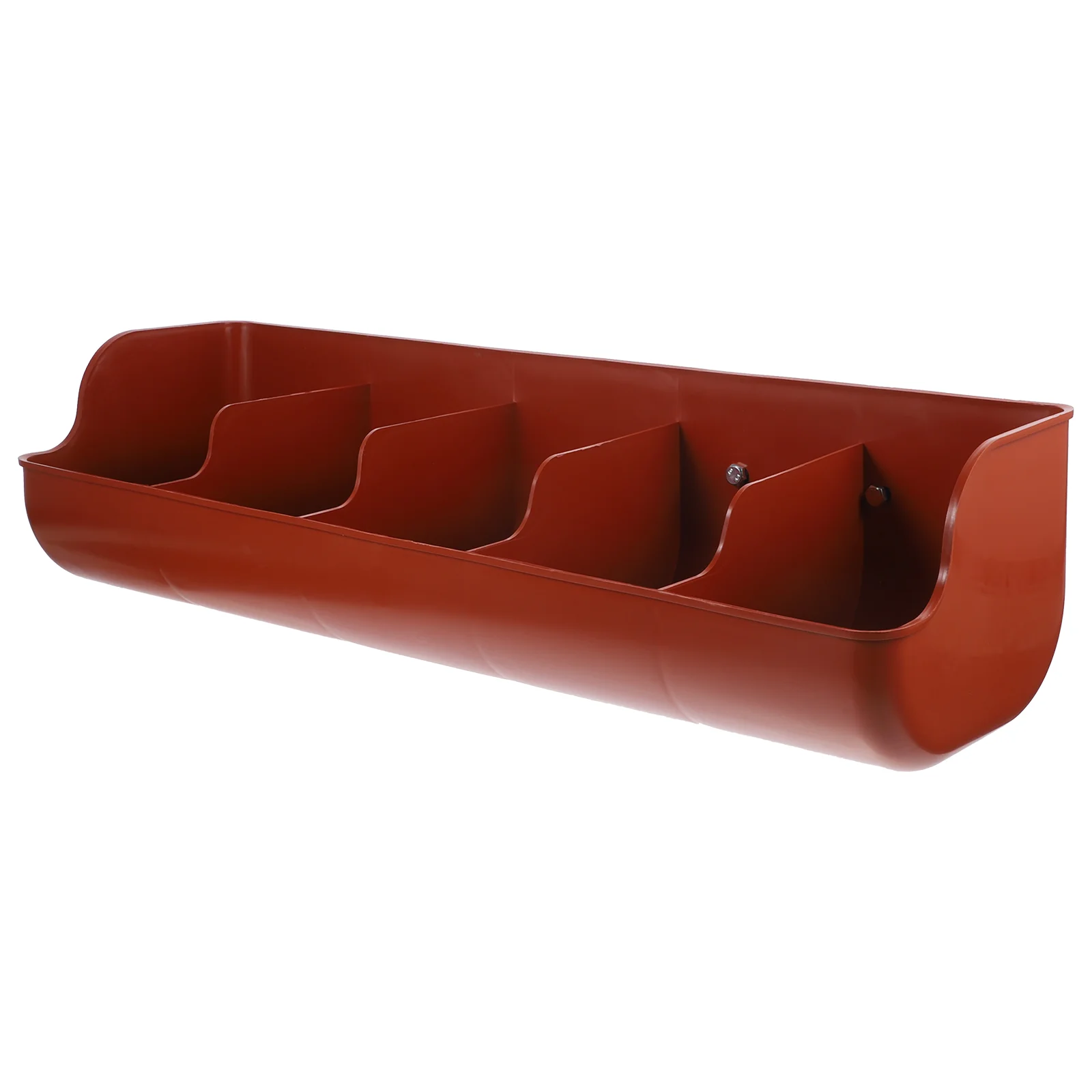 

Water Cup Pig Feed Trough Plastic Feeding Groove Hanging Wall Feeder Livestock Manger Pet Brown Baby