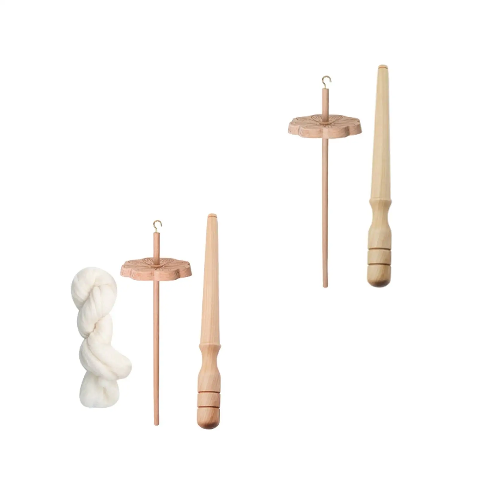 Drop Spindle Wooden Whorl Yarn Wheel Hand Crafted Tool for Spinning Beginners and Advanced Crafters view 3