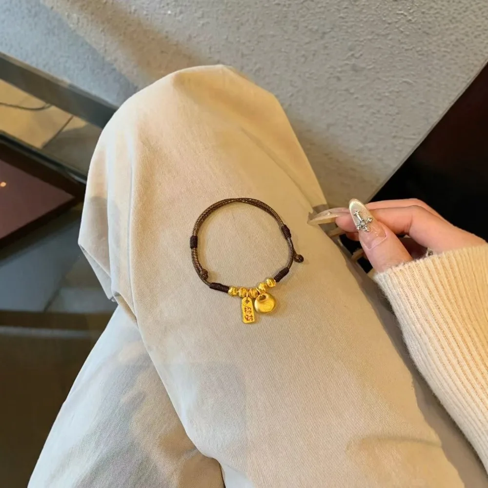 Lucky  little fat cat eye transfer beads bracelet 9999gold