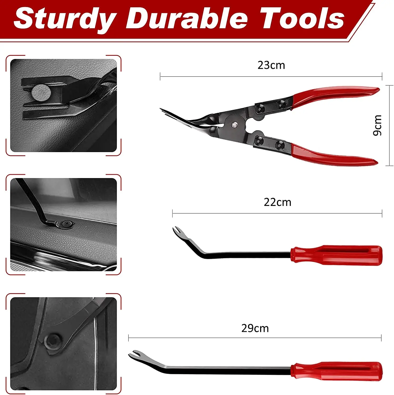 Car Disassembly Tool Car Trim Removal Tools Kit Door Panel Radio Stereo Dash Removal Tool Clip Pliers Fastener Remover Pry Tool