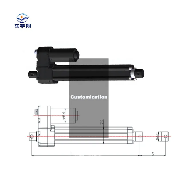 Custom 20000N 4400lbs Electric Linear Actuator Lineal Motor High Torque Low Speed For Solar Tracker