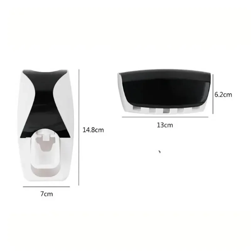 Automatic Toothpaste Dispenser Wall Mount Dust-proof Toothbrush Holder Wall Mount Bathroom Accessories Set Squeezer image 4