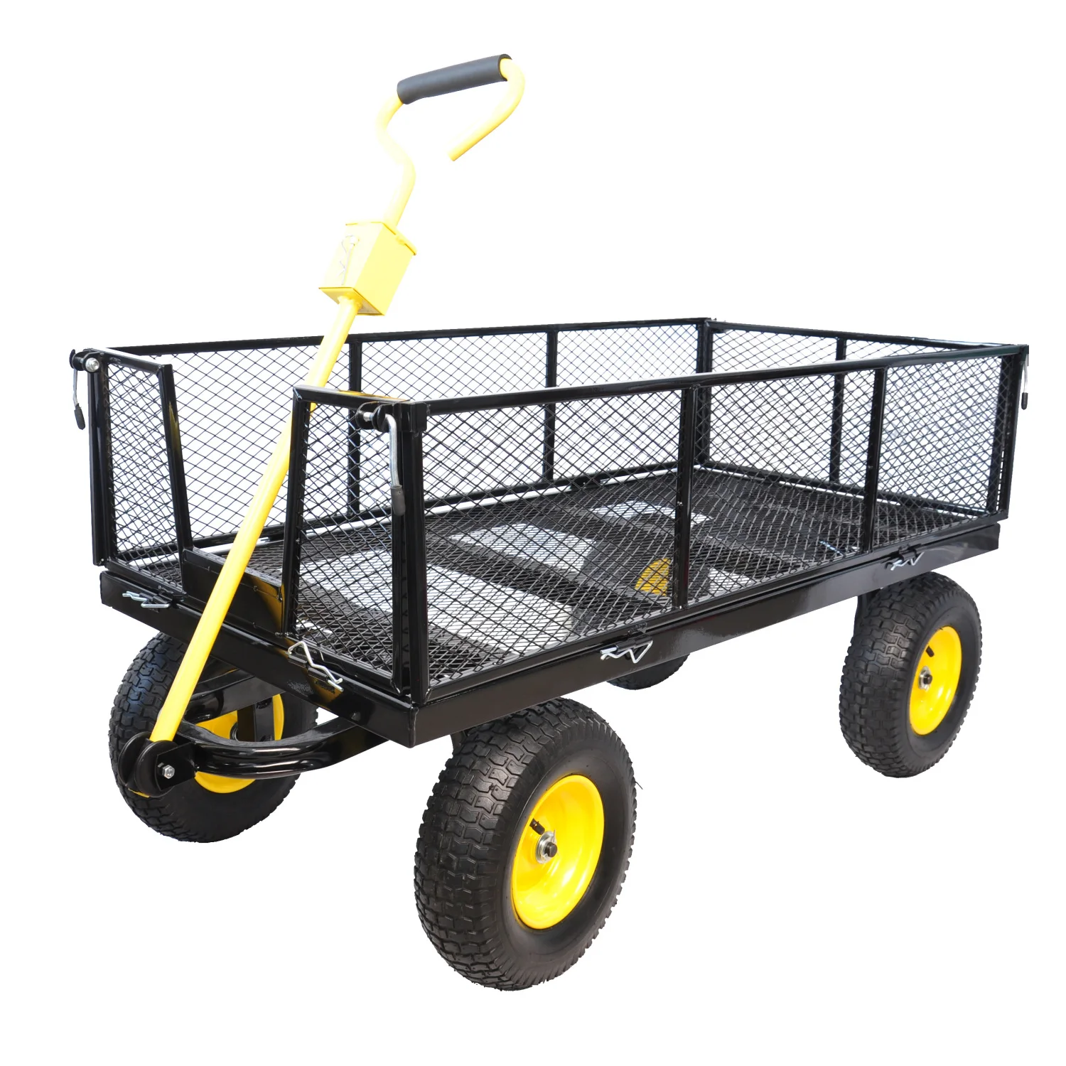 

BIG Wagon Cart Garden cart trucks make it easier to transport firewood Yellow+Black Maximum static load is 880 lbs.