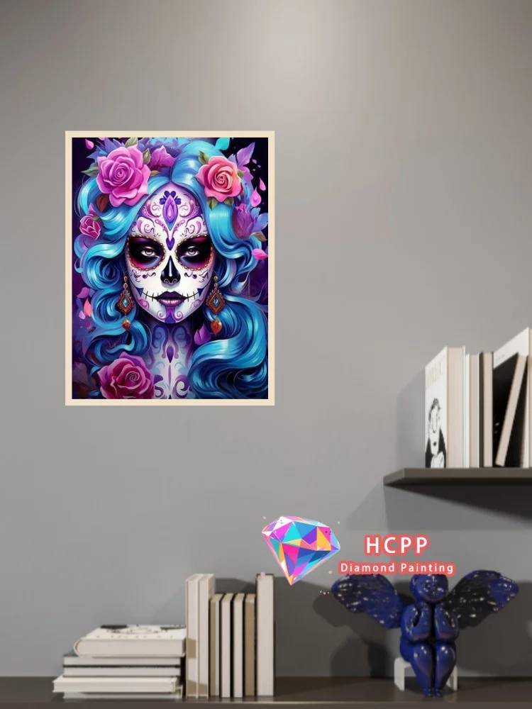 Mexican Catrina Sugar Skull Girl Diamond Painting Kit Square Round Diamond 5D DIY Mosaic Handmade Art Exquisite Gift Home Decor
