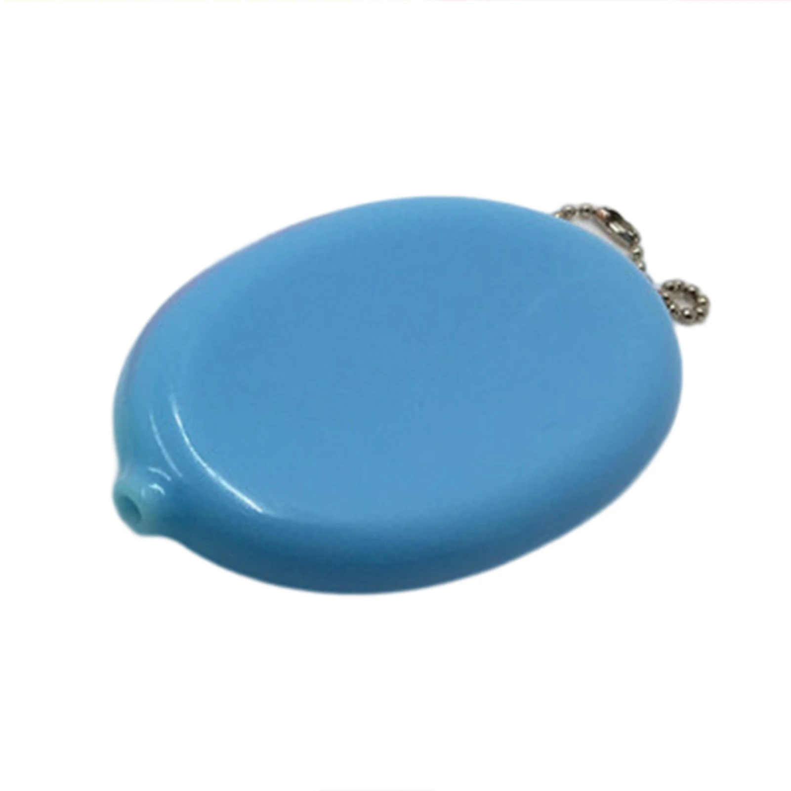 Small Oval Coin Purse Colorful PVC Coin Pouch Cute Change Holder with Chain Great for Travel