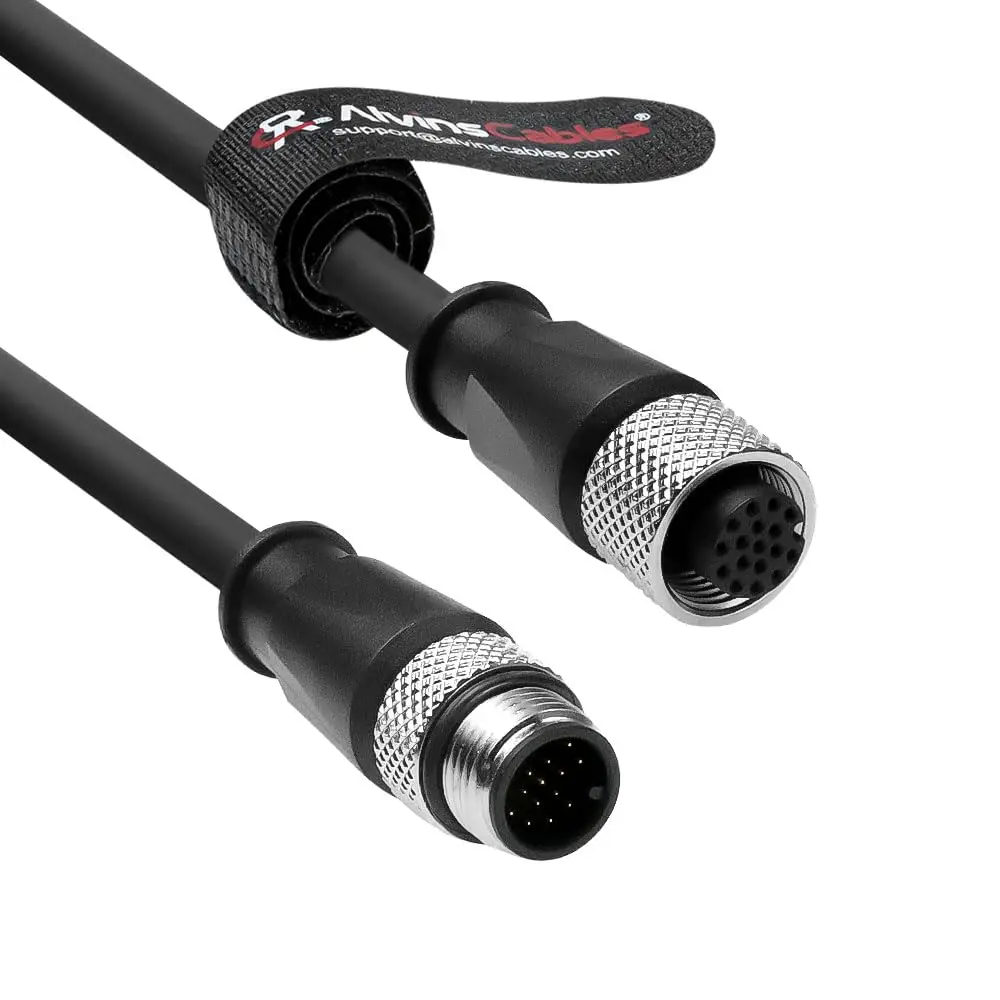 كابل Alvin's M12 A Code 17 Pin M F لـ HikRobot Cognex 49.2ft محمي #2