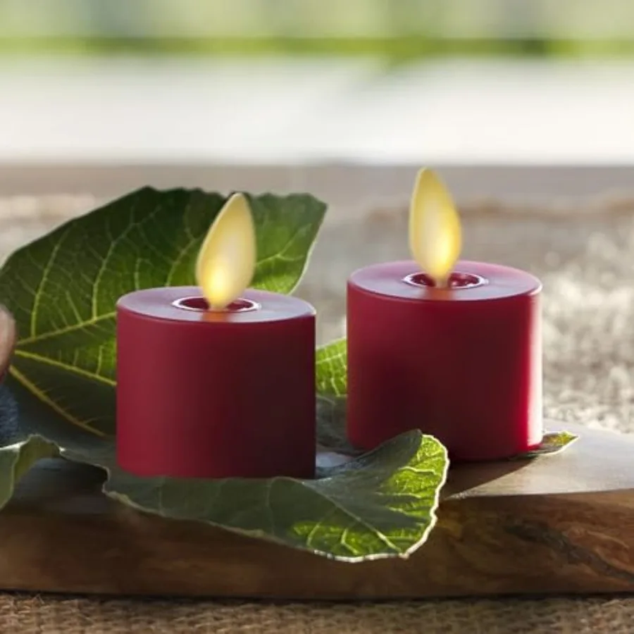 

Moving Flame LED Flameless Tealight 1.4" x 2" Remote Ready Battery Operated Plastic LED Flameless Tea Light - Smooth Matte - Pe